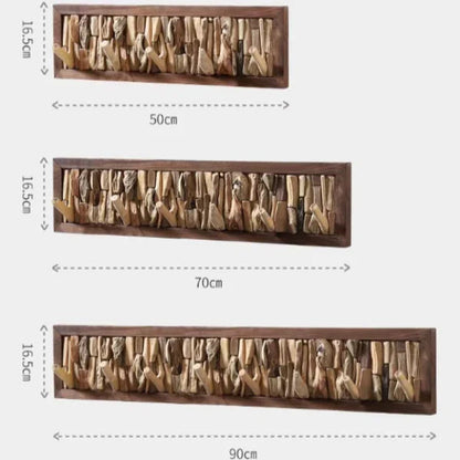 Wood Peg Rail Wall Coat Rack