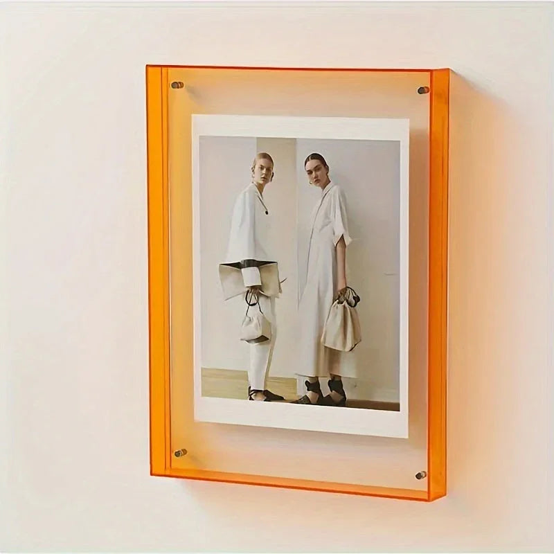 Floating Acrylic Solid Block Photo Frame