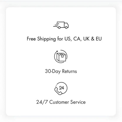 Grandmix delivery, returns, and customer support information icon panel.
