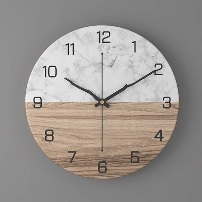 Marble Wall Clock | Modern 30cm Silent Quartz Timepiece