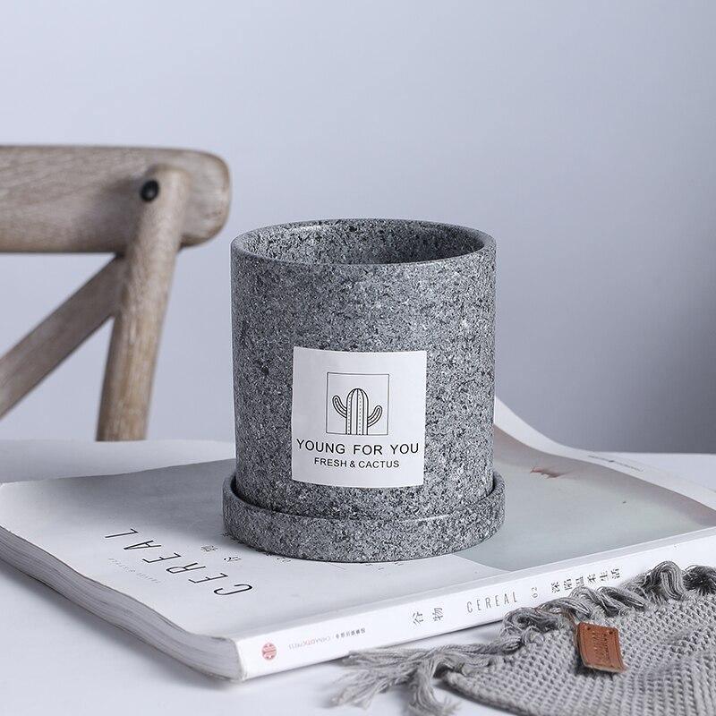 Minimal Concrete Planter Set