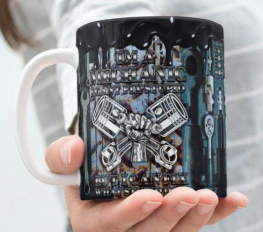 Novelty Ceramic Coffee Mug | Fix Stupid Quote Design