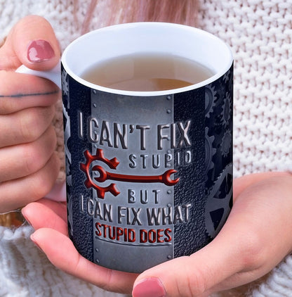 Black Ceramic Coffee Cup | Funny Mechanic Quote Print