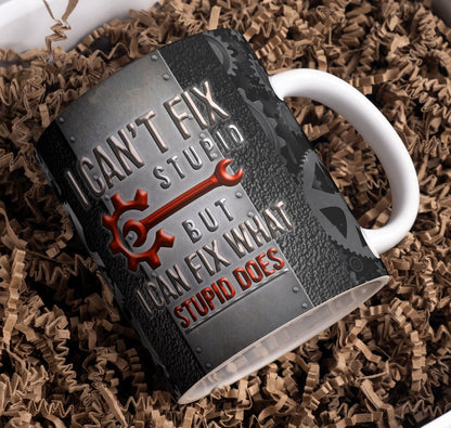 Black Ceramic Coffee Cup | Funny Mechanic Quote Print