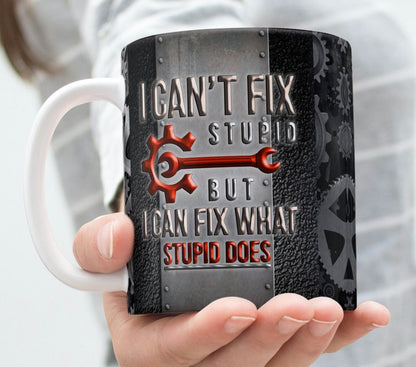 Black Ceramic Coffee Cup | Funny Mechanic Quote Print