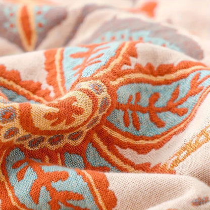 Floral Woven Cotton Blanket