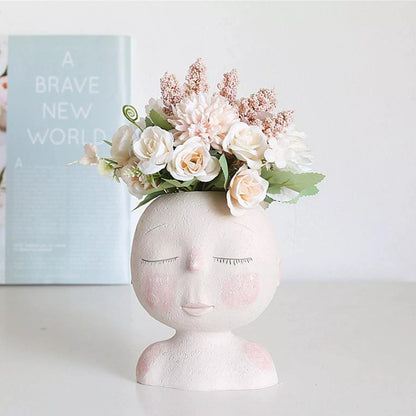 Sleeping Face Planter Vase