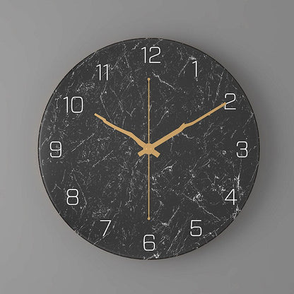 Marble Wall Clock | Modern 30cm Silent Quartz Timepiece