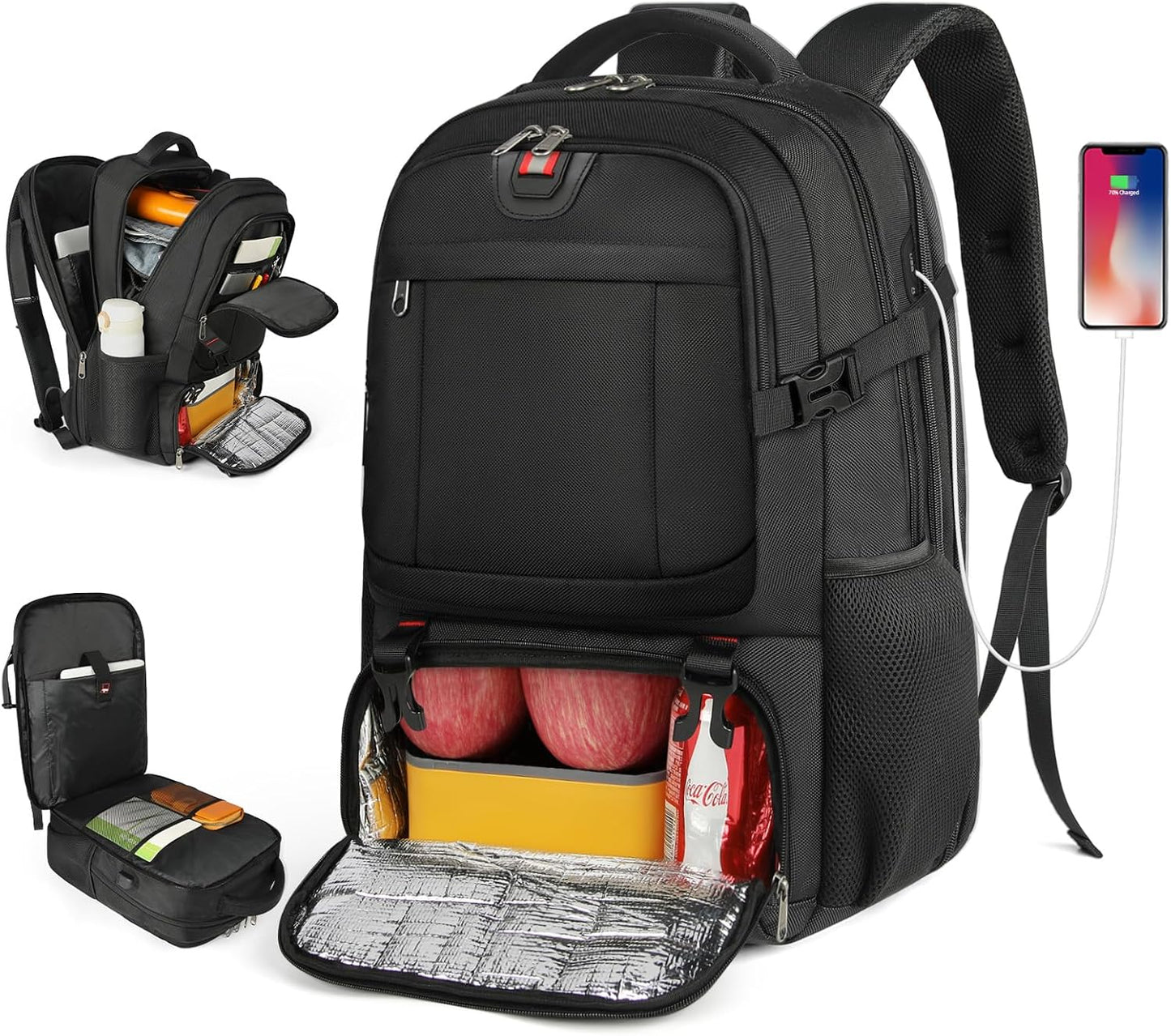 Large Insulated Lunch Bag Backpack | Travel Laptop Cooler