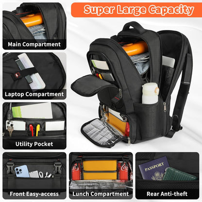 Large Insulated Lunch Bag Backpack | Travel Laptop Cooler