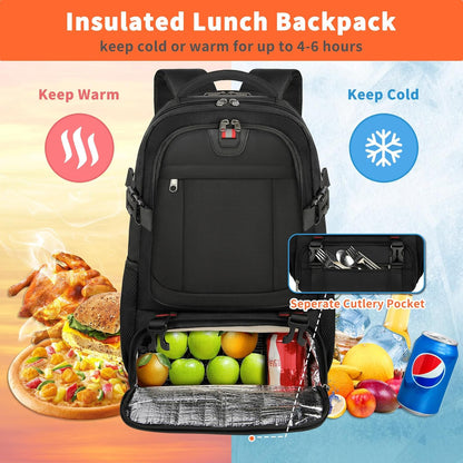 Large Insulated Lunch Bag Backpack | Travel Laptop Cooler