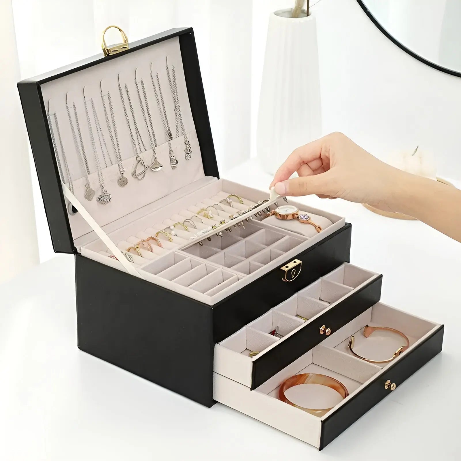Luxe Multi-Layer Jewellery Box - EleganceBox-Pink-State of Style