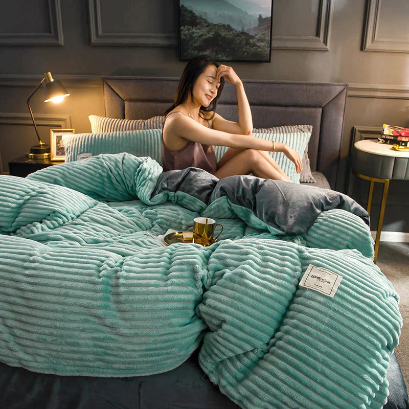 Luxurious and Comfortable Duvet Cover - DreamWeave-150×200 cm incl. 2 pillowcases-Grey-State of Style