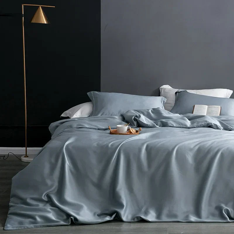 Luxury Natural Silk Duvet Cover - SilkEssence-Green-1.5m Bed-State of Style