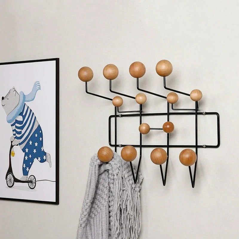Multi Hook Wall Mounted Coat Rack Panel