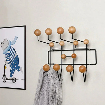 Multi Hook Wall Mounted Coat Rack Panel