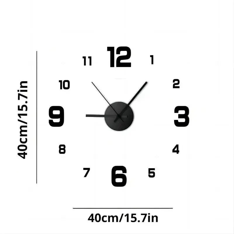 Large DIY Wall Clock | Frameless 3D Adjustable Timepiece