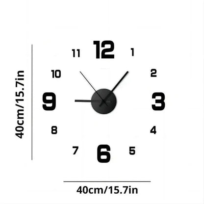 Large DIY Wall Clock | Frameless 3D Adjustable Timepiece
