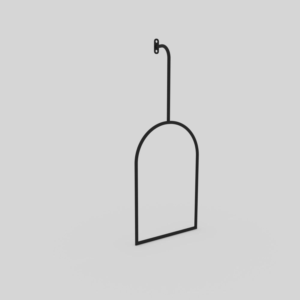 Side view of the minimalist towel ring, highlighting its simple structure and modern design on a neutral background.