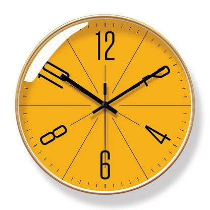 Mid Century Wall Clock | Yellow Face Quartz Movement
