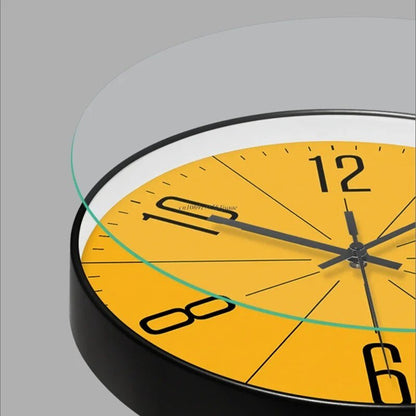 Mid Century Wall Clock | Yellow Face Quartz Movement