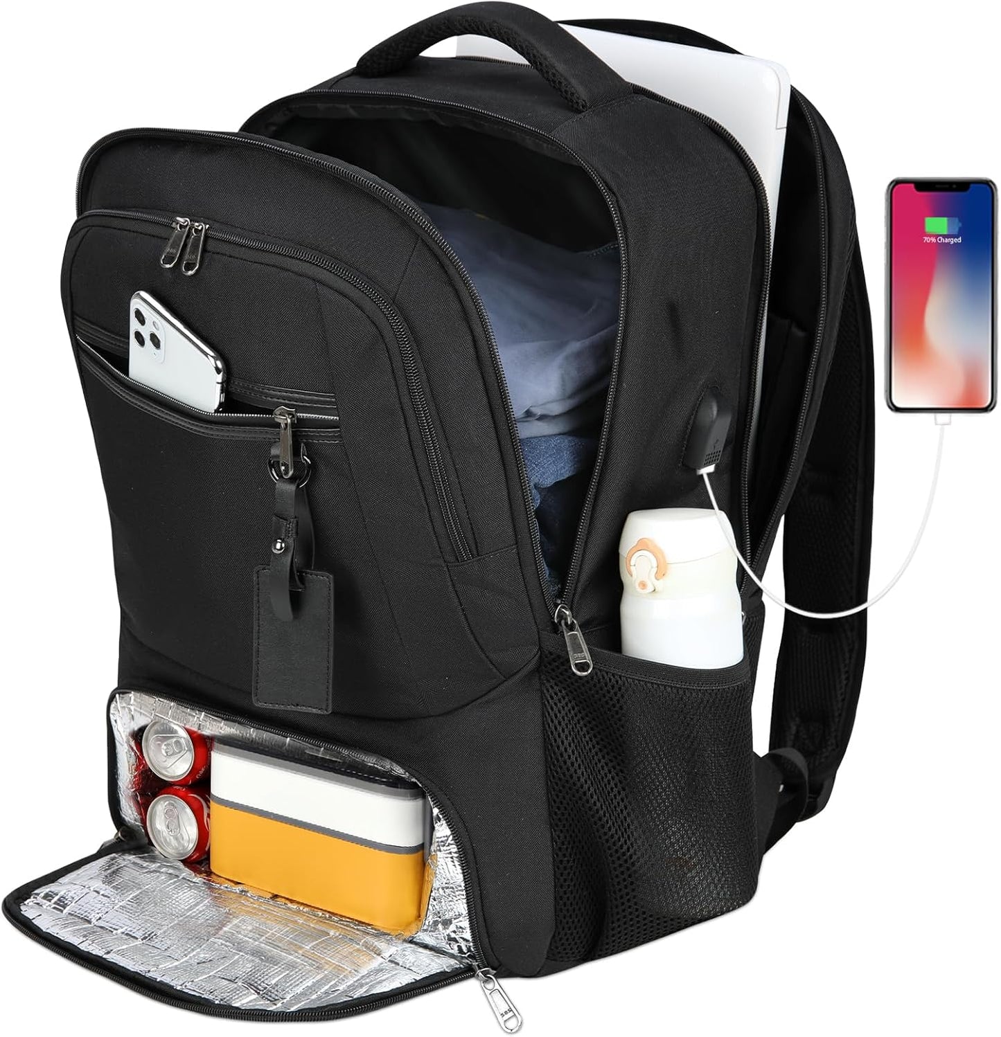 USB Travel Lunch Bag | Waterproof Laptop Cooler Backpack