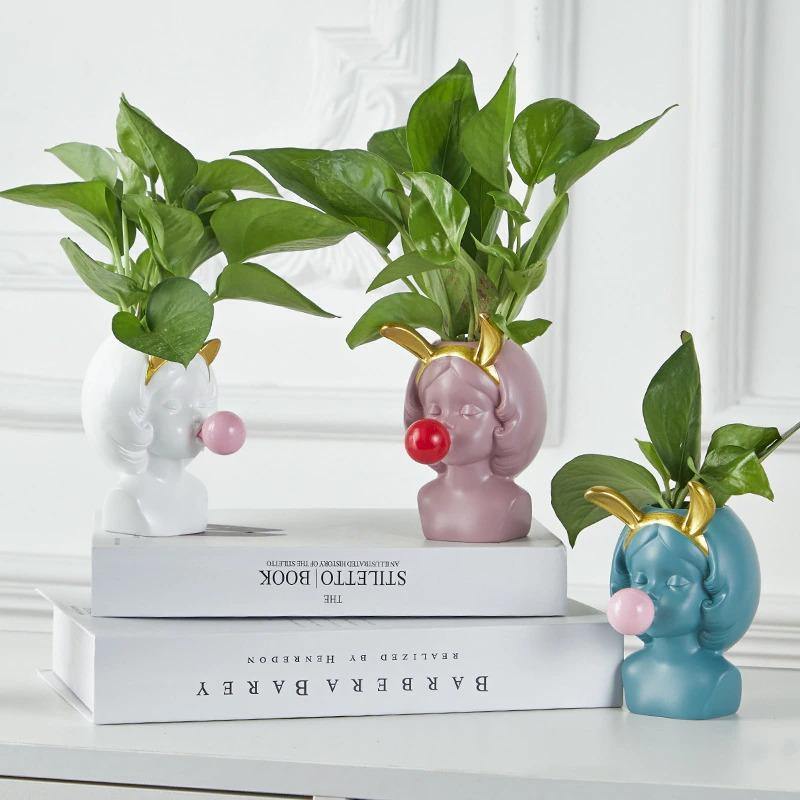Pop Art Bubble Girl Planter Vase