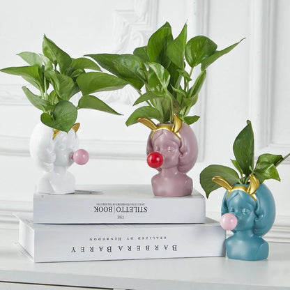 Pop Art Bubble Girl Planter Vase