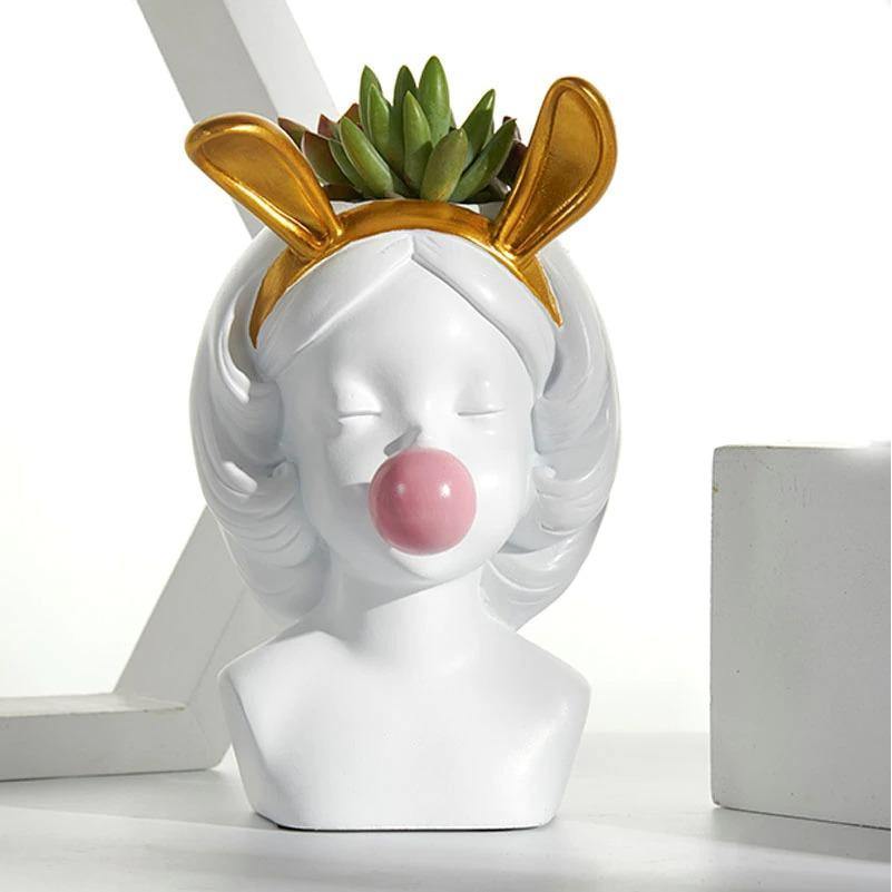 Pop Art Bubble Girl Planter Vase