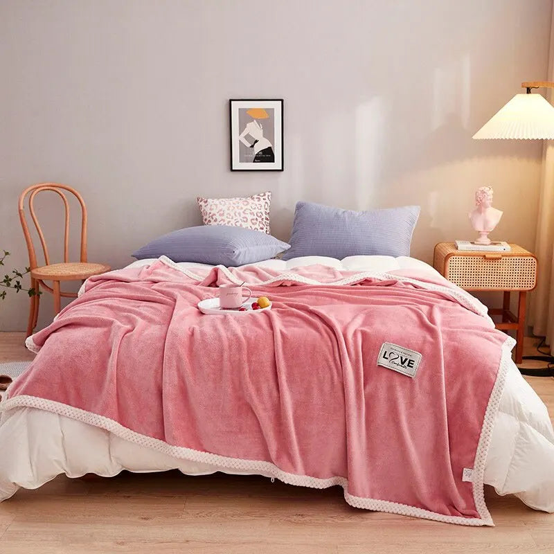 Pink Flannel Fleece Blanket - BlushCozy-Pink-70x100cm-State of Style
