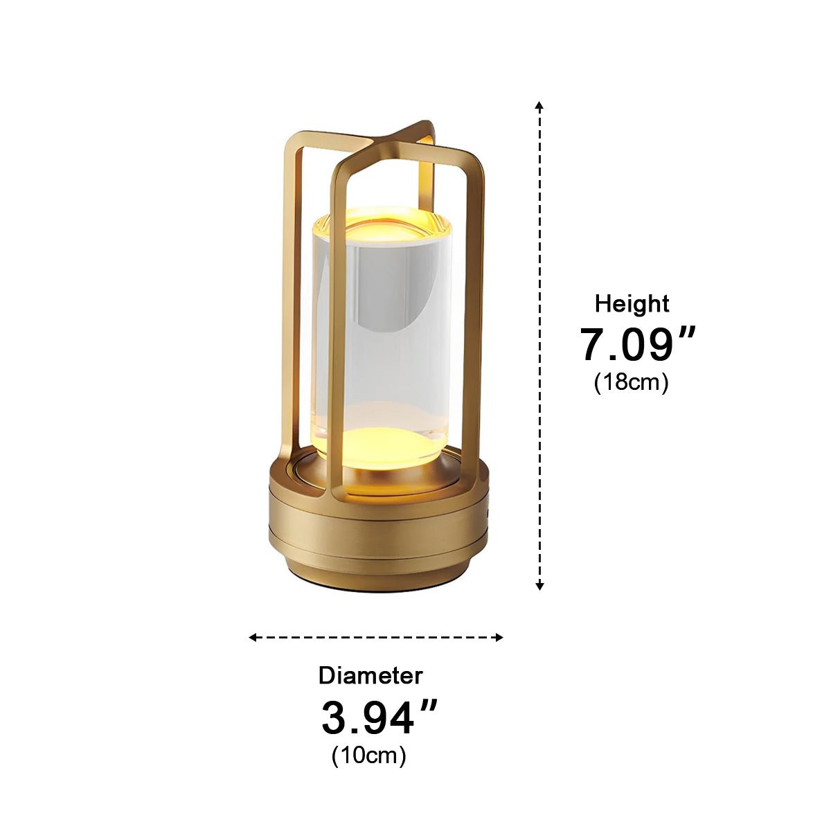 Cordless USB Touch Dimming Lantern Table Lamp