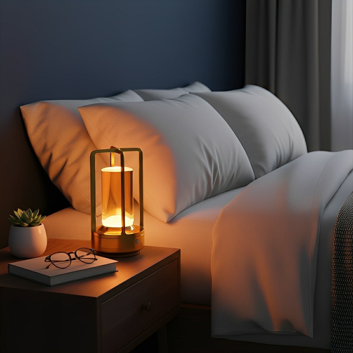 Cordless USB Touch Dimming Lantern Table Lamp