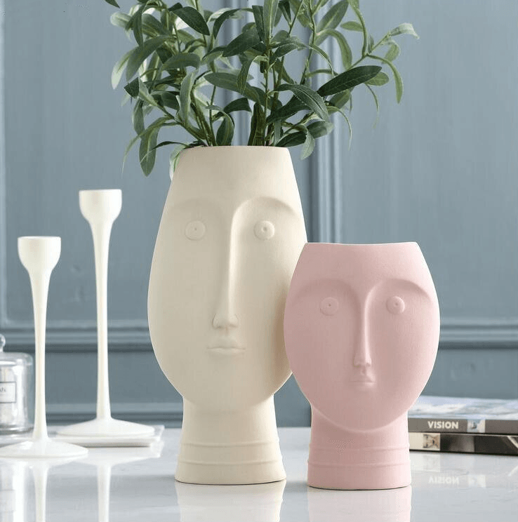 Modern Face Ceramic Vase Set