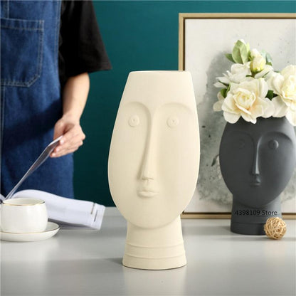 Modern Face Ceramic Vase Set