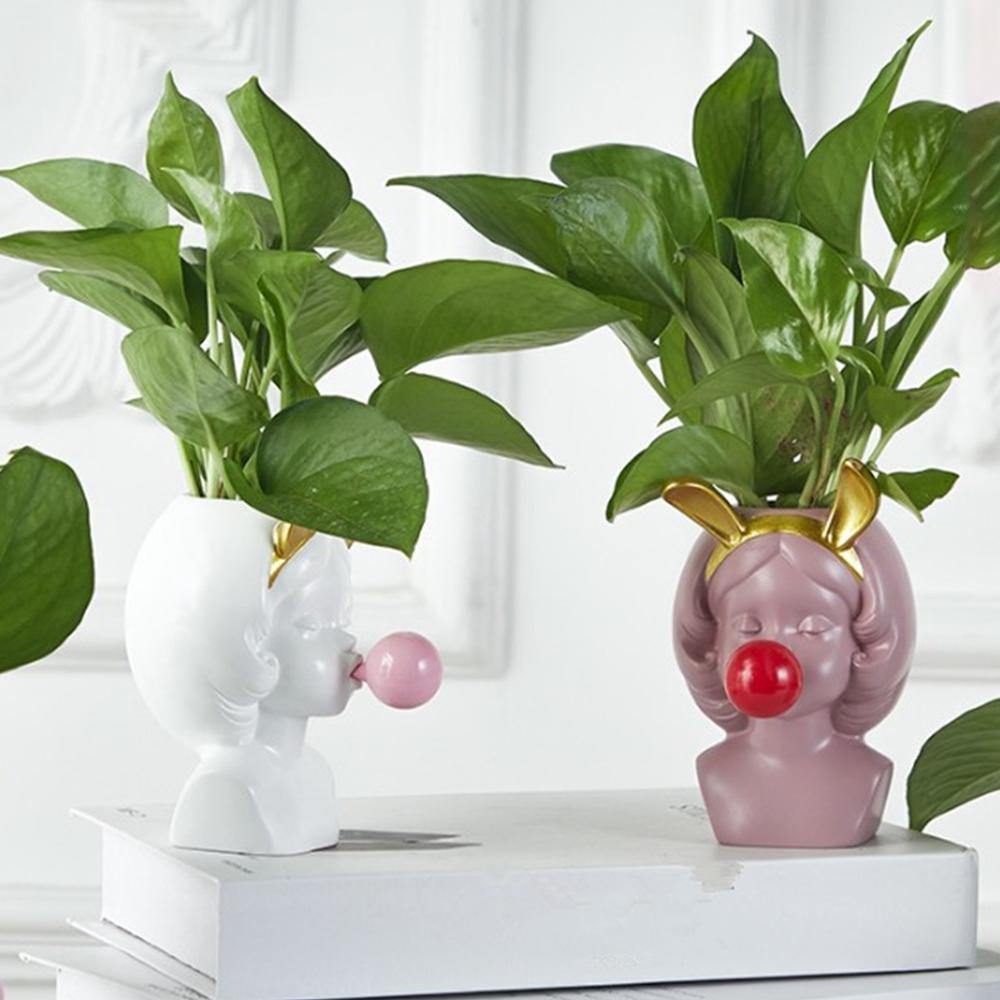 Pop Art Bubble Girl Planter Vase