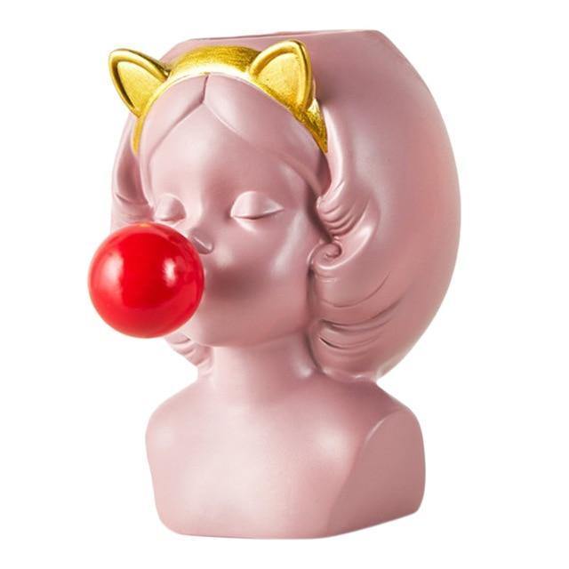 Pop Art Bubble Girl Planter Vase
