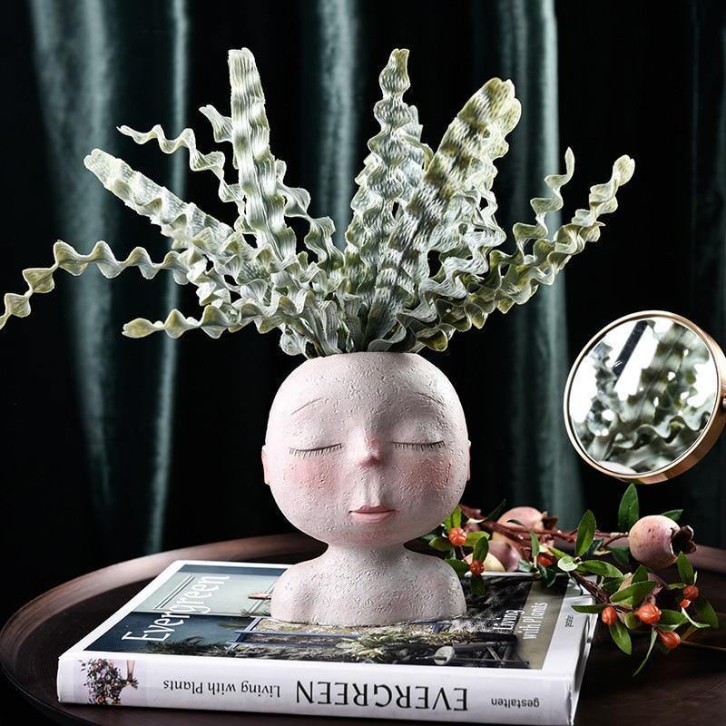Sleeping Face Planter Vase