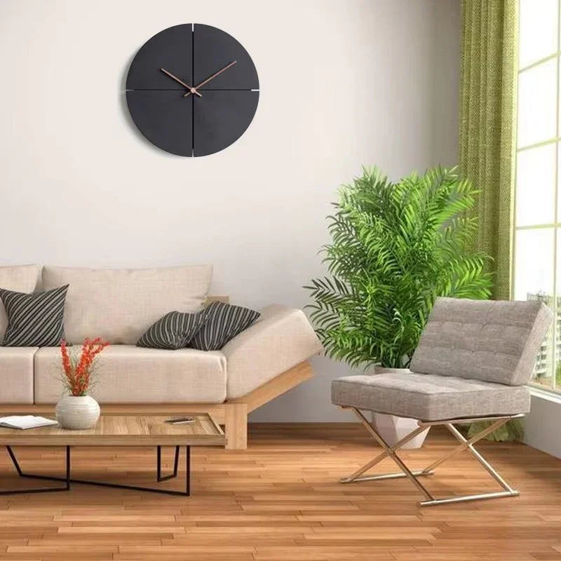 Minimal Black Disc Wall Clock