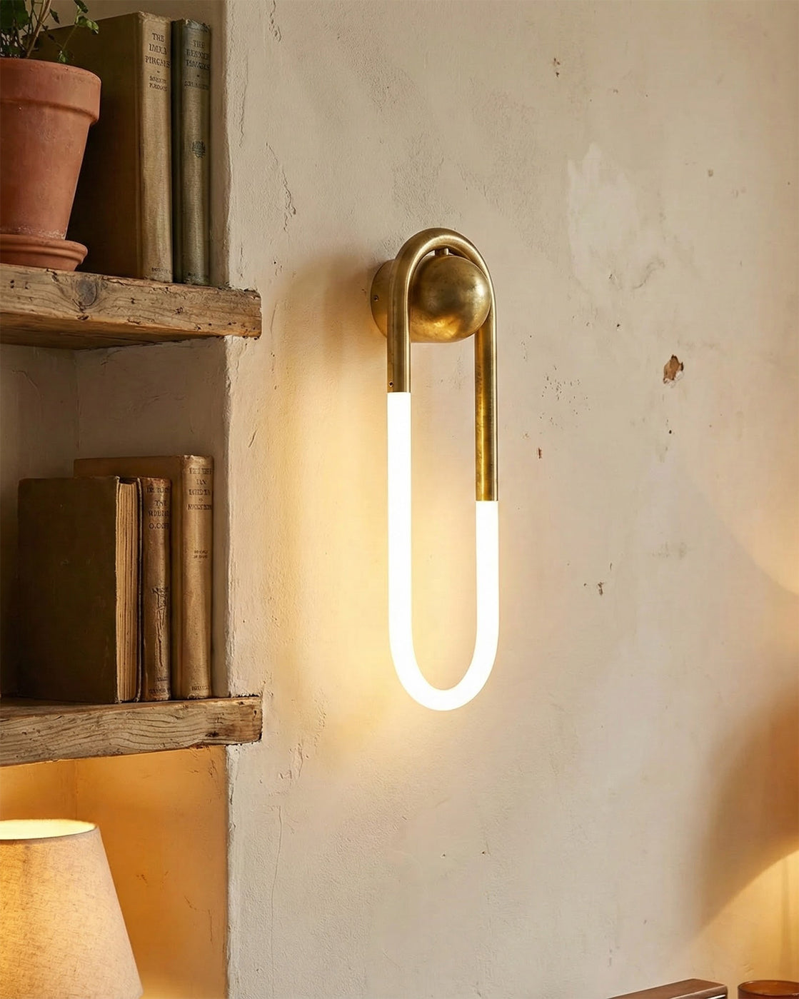 Minimalist Wall Light | Elongated Oval Loop Geometric Tube Sconce
