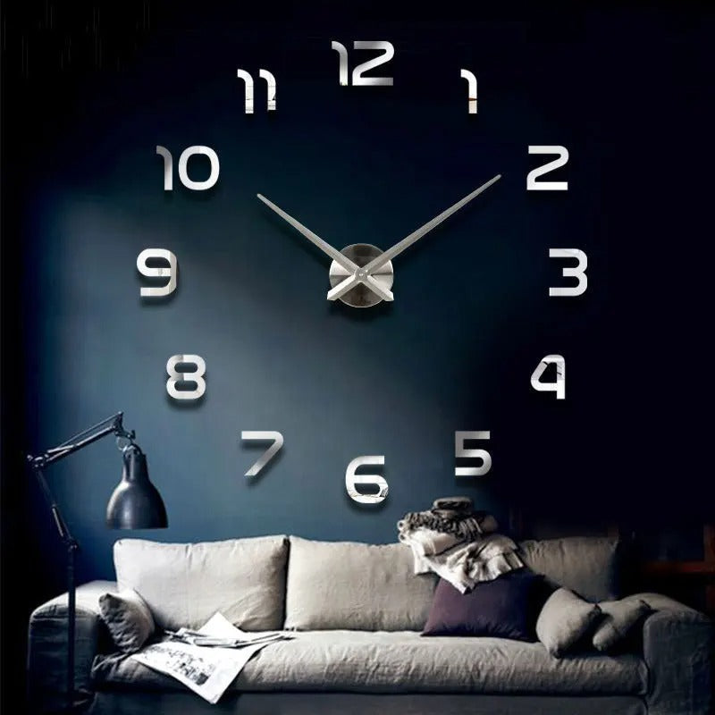Large DIY Wall Clock | Frameless 3D Adjustable Timepiece
