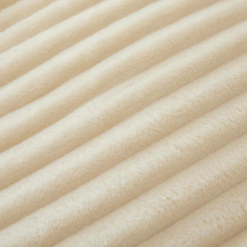 Wide Striped Flannel Fleece Blanket - CozyStripe-Red-100x150cm-State of Style