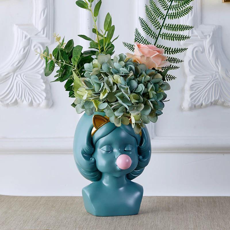 Pop Art Bubble Girl Planter Vase
