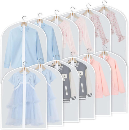 24-Pack Clear Clothes Garment Bag | PEVA Hanging Storage Covers