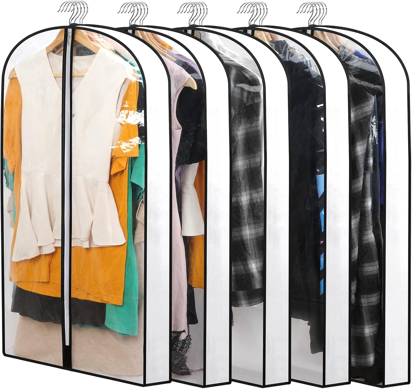 12-Pack Clear Clothes Garment Bag | PEVA Hanging Suit Storage