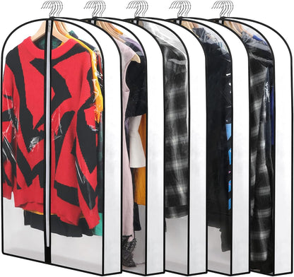 12-Pack Clear Clothes Garment Bag | PEVA Hanging Suit Storage