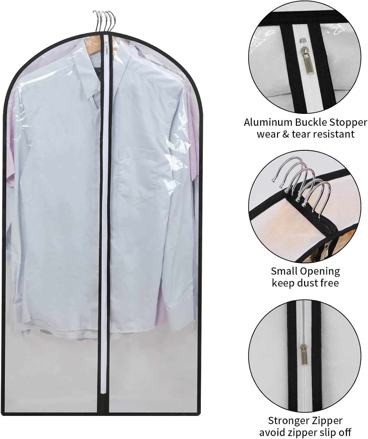 24-Pack Clear Clothes Garment Bag | PEVA Hanging Storage Covers