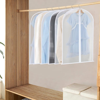 12-Pack Clear Clothes Garment Bag | PEVA Hanging Suit Storage