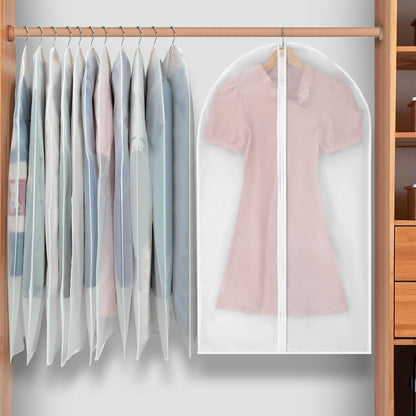 12-Pack Clear Clothes Garment Bag | PEVA Hanging Suit Storage
