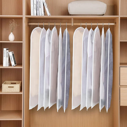 12-Pack Clear Clothes Garment Bag | PEVA Hanging Suit Storage