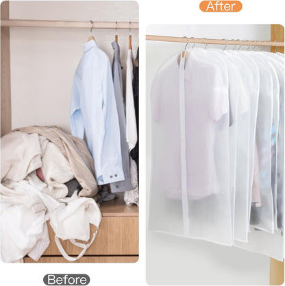 24-Pack Clear Clothes Garment Bag | PEVA Hanging Storage Covers